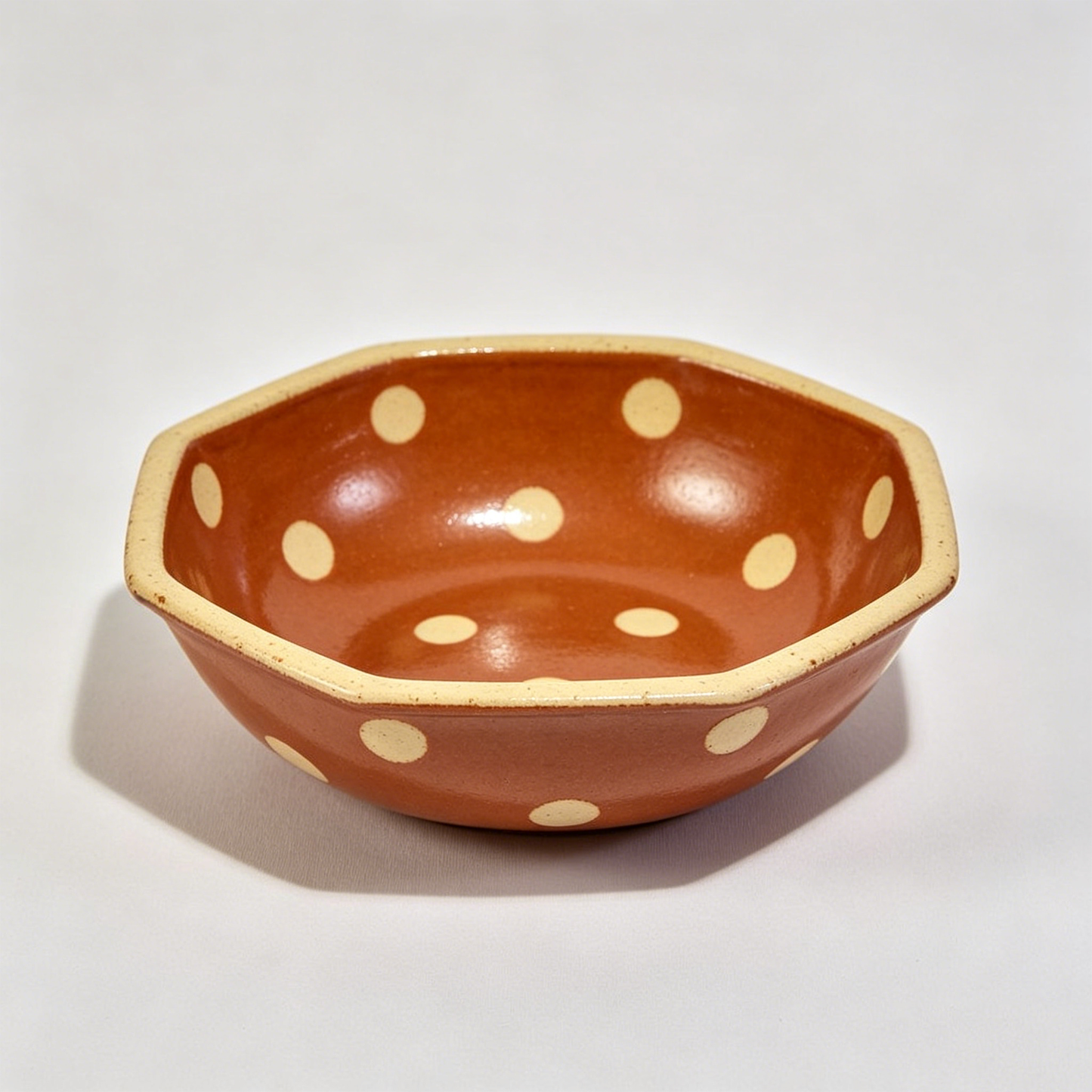 Terracotta Octagonal Dot Bowl