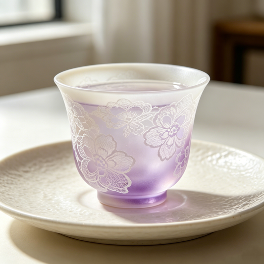 Purple Lace Gradient Glass Cup