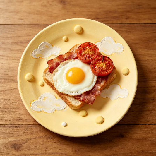 Yellow 3D Cloud Round Plate