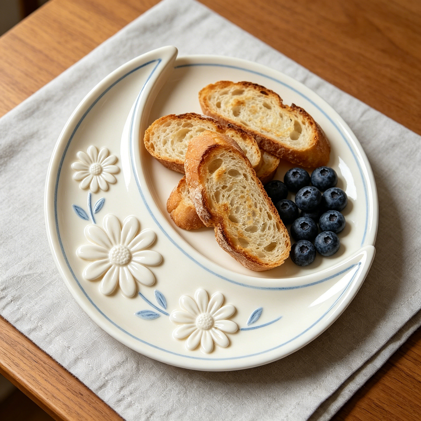 White Moon Daisy Divided Plate