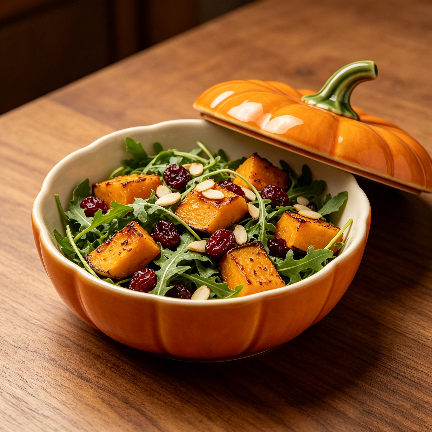 Orange Pumpkin Lidded Storage Bowl