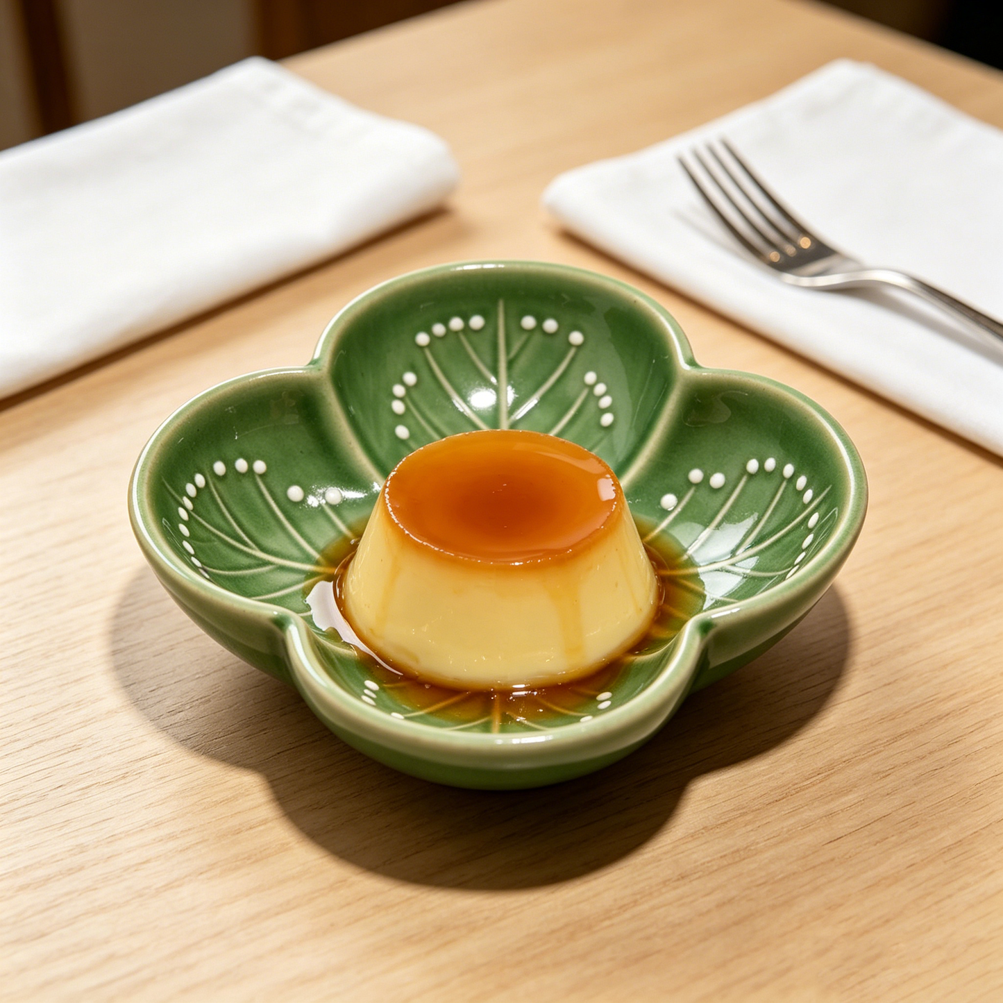 Green Clover Leaf Ceramic Dish