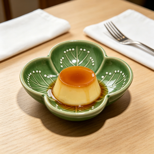 Green Clover Leaf Ceramic Dish