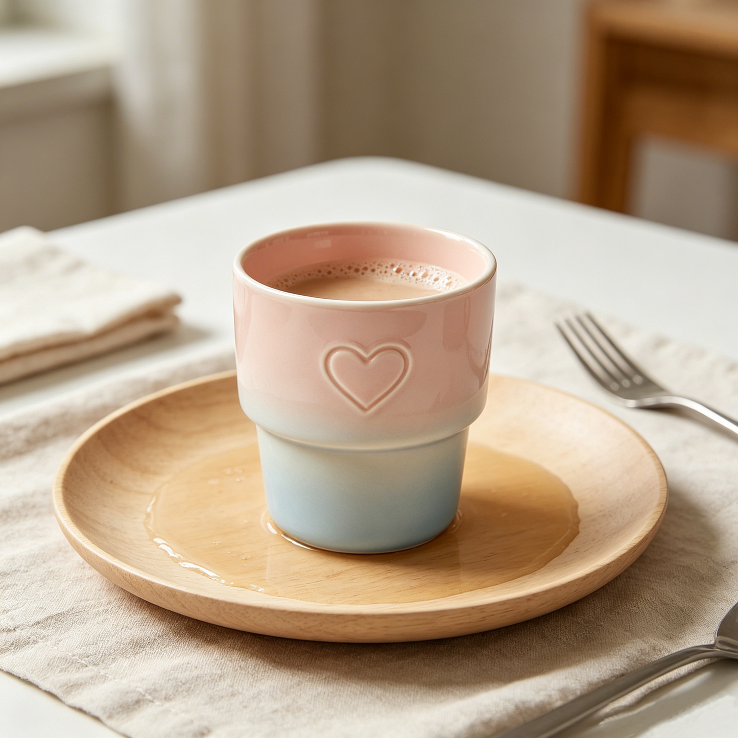 Pink Blue Gradient Heart Cup