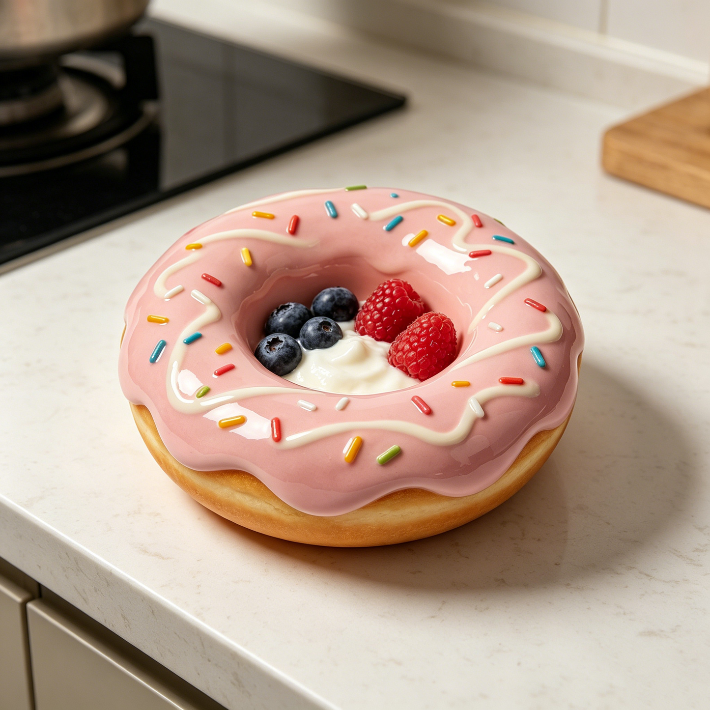 Pink Donut Shaped Bowl