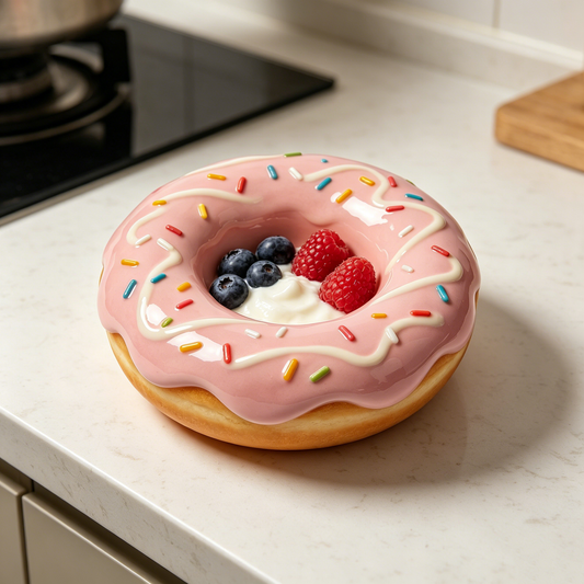 Pink Donut Shaped Bowl