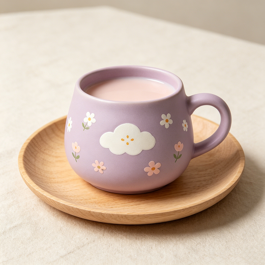 Purple Cloud Daisy Mug