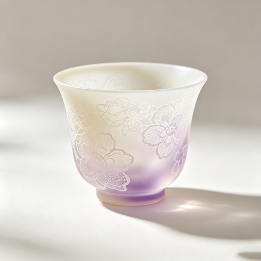 Purple Lace Gradient Glass Cup