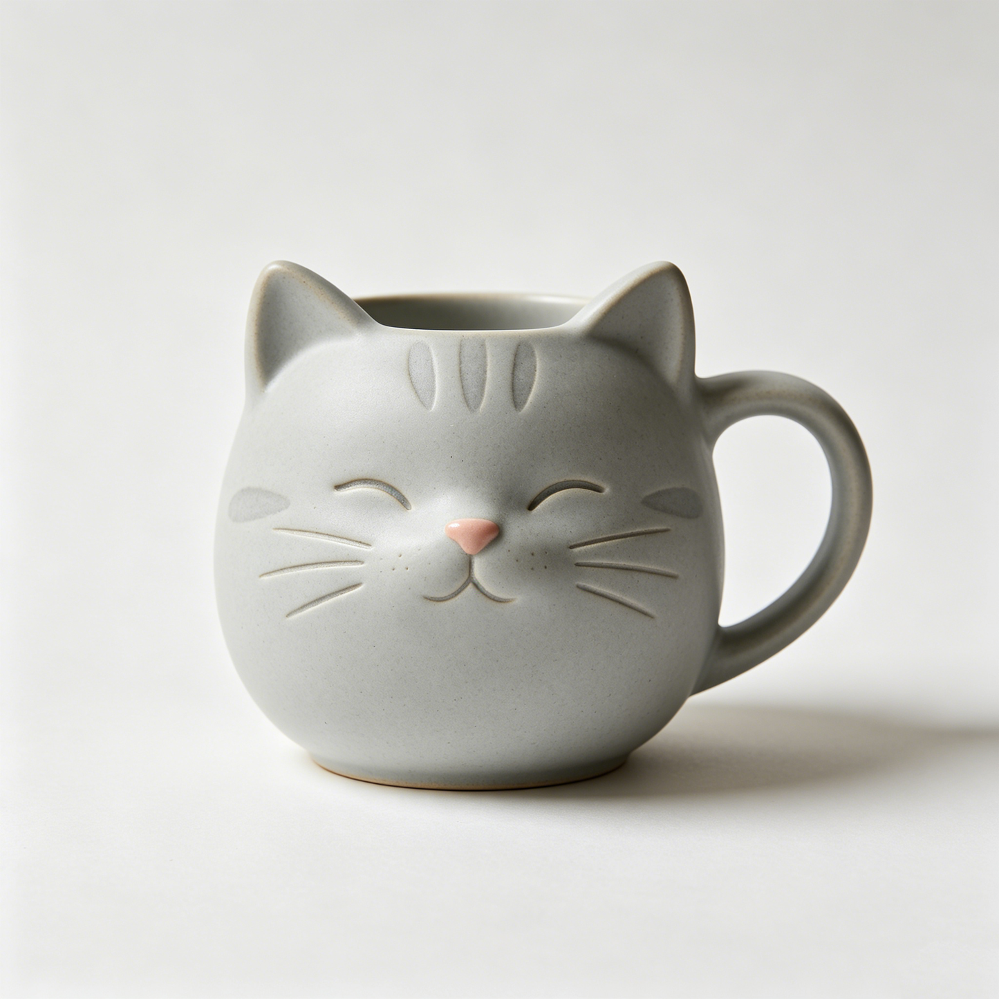 Grey Smiling Cat Mug