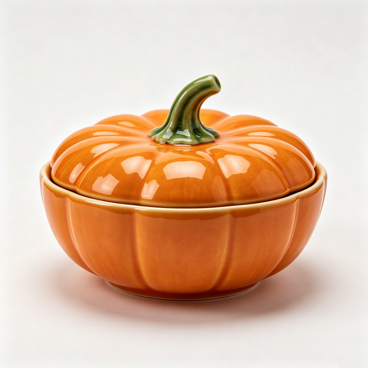 Orange Pumpkin Lidded Storage Bowl