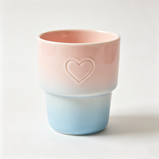 Pink Blue Gradient Heart Cup